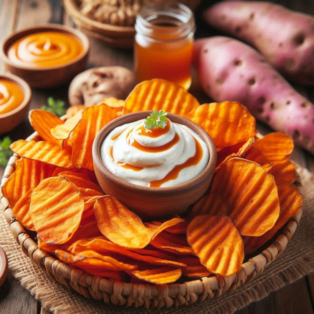 Batatas Fritas de Batata Doce com Molho Doce-Picante de Abacaxi